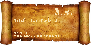 Mihályi Abád névjegykártya